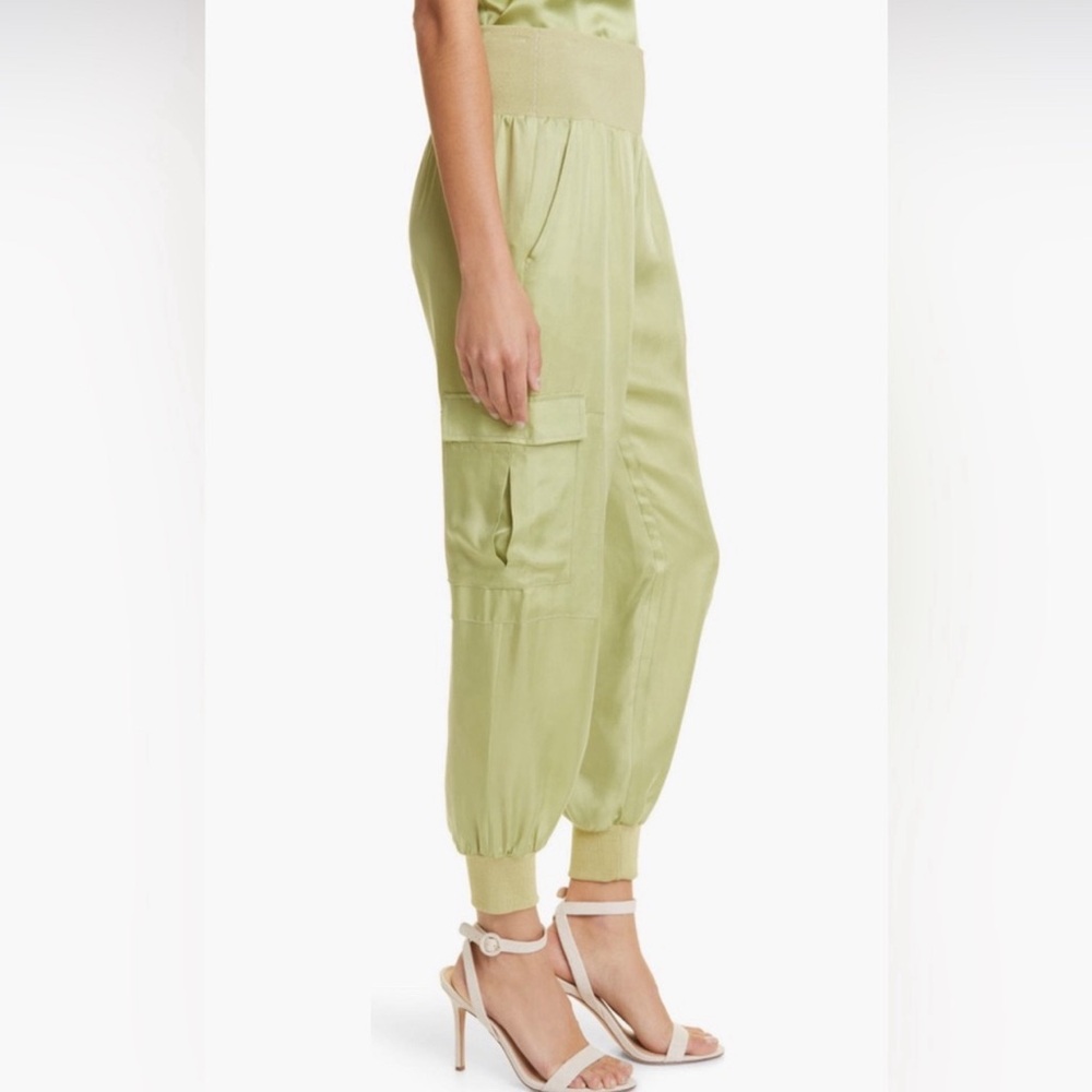 Cinq a Sept satin jogger cargo pants, size small - Picture 3 of 9
